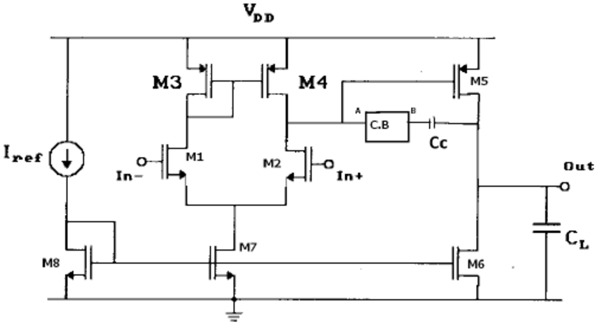 Compensated CMOS Operational Amplifier Circuit